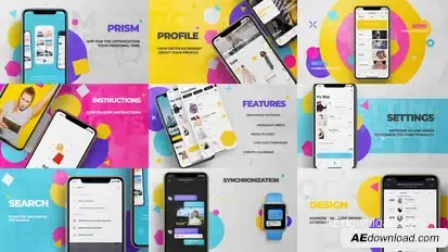 Prism // App Promo Video Displays template preview