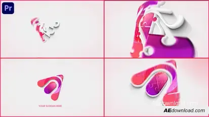 Puzzle Logo Reveal V.2 Premiere Pro template preview