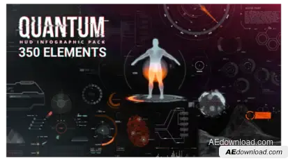 Quantum HUD Infographic Video Displays template preview