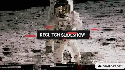 Reglitch Data Slideshow Video Displays template preview