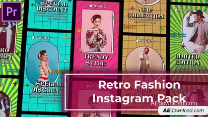 Retro Fashion Instagram Story Reel 2 | MOGRT Premiere Pro template preview