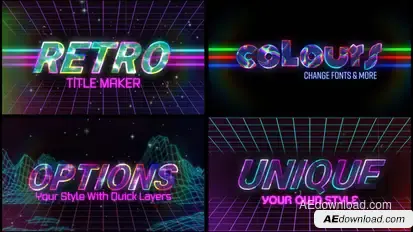 Retro Title Maker Premiere Pro template preview