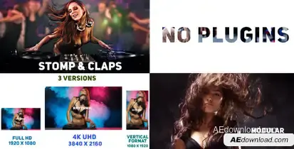 Rhythmic Slides and Typo Video Displays template preview