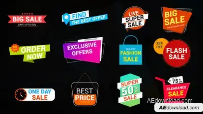 Sale Badges & Labels Pack Premiere Pro template preview