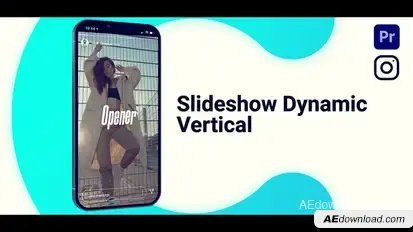Slideshow Dynamic Vertical Premiere Pro template preview