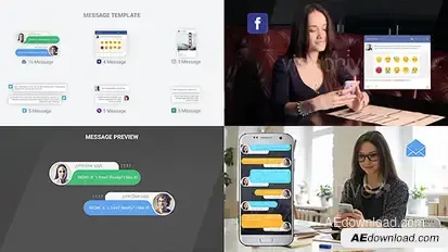 SMS  Messages Chat Notify Elements Video Displays template preview