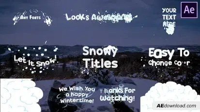 Snow Titles | After Effects Video Displays template preview