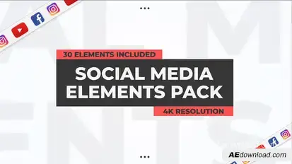 Social Media Elements Pack - Premiere Pro Video Displays template preview
