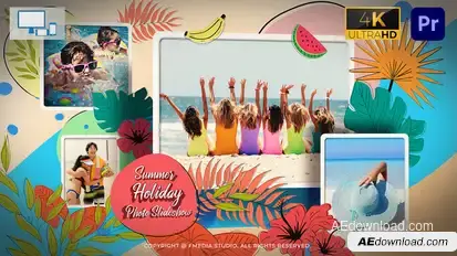 Summer Holiday Photo Slideshow - Premiere Pro Premiere Pro template preview