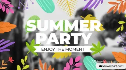 Summer Title Elements Video Displays template preview