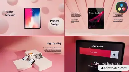 Tablet Mockup for DaVinci Resolve Premiere Pro template preview