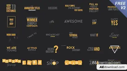 Texts Animation Bundle Video Displays template preview