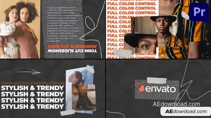 Torn Cut Slideshow for Premiere Pro Premiere Pro template preview