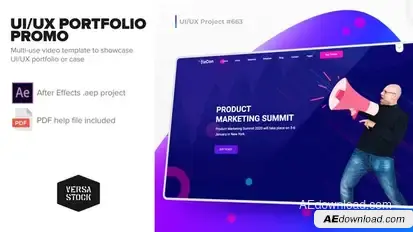 UI/UX Portfolio Promo Video Displays template preview