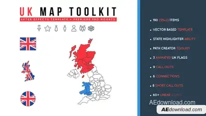 UK Map Toolkit Video Displays template preview