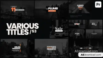 Various Titles 53 Premiere Pro template preview