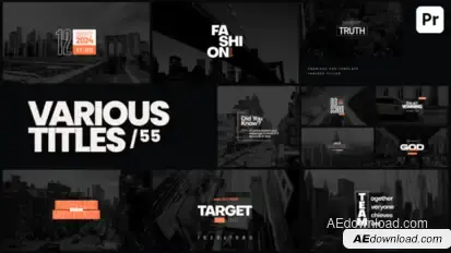 Various Titles 55 Premiere Pro template preview