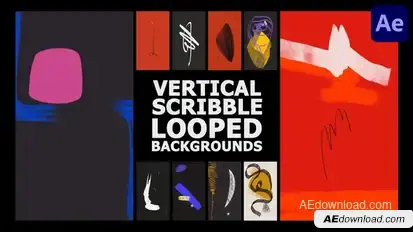 Vertical Scribble Wall Looped Backgrounds | After Effects Elements template preview