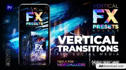 Vertical Transitions Pack for Premiere Pro Premiere Pro template preview