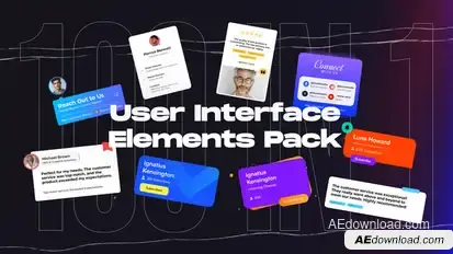 100 User Interface Elements Pack Titles template preview