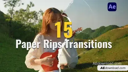 15 Paper Rips & Folds Transitions broadcast-packages template preview
