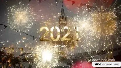 2021 New Year Gold Countdown Openers template preview