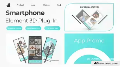 3D App Promo Professional Element 3D Product Promo template preview