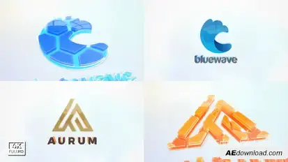 3D Clean logo Title Titles template preview