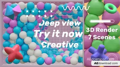 3D Shapes Typography Titles template preview