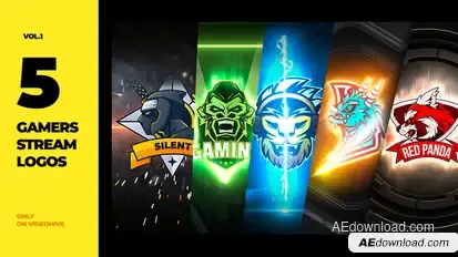 5 Gamers Stream Logos Logo Stings template preview