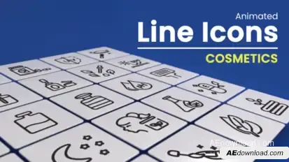 50 Animated Cosmetics Line Icons Infographics template preview