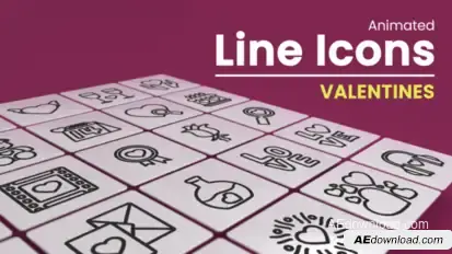 50 Animated Valentines Line Icons Infographics template preview