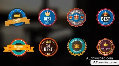 8 Badges Titles template preview