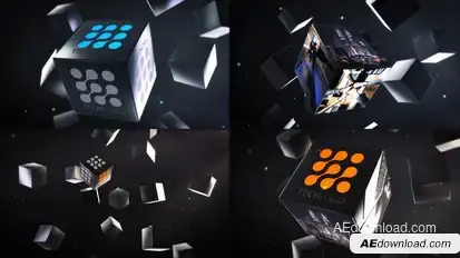 Abstract Business Cubes Logo Reveals Logo Stings template preview