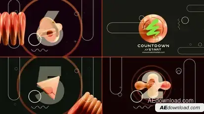 Abstract Object Countdown Elements template preview