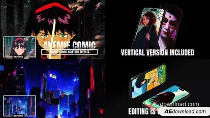Anemie Comic Halftone Effects Elements template preview