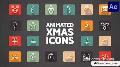 Animated Xmas Icons for After Effects Elements template preview