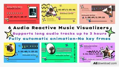 Audio Reactive Music Visualizer Video Displays template preview