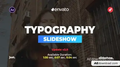 Beautiful Typography Slideshow Video Displays template preview