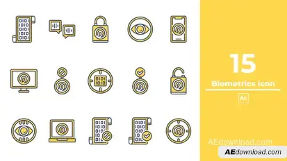 Biometrics Icon After Effect Elements template preview