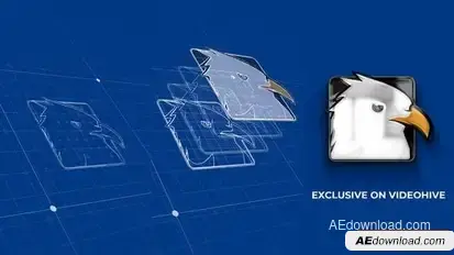 Blueprint Grid Logo Reveal 4 Logo Stings template preview