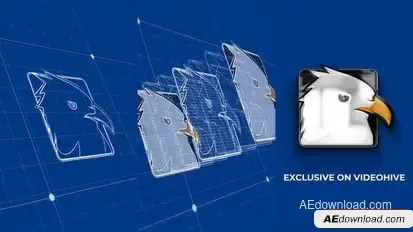 Blueprint Grid Logo Reveal 5 Logo Stings template preview