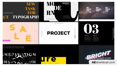 Bright Typography Glitch Titles template preview