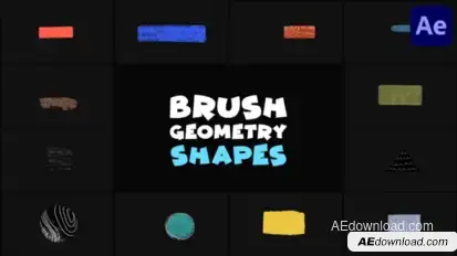 Brush Geomerty Shapes | After Effects Elements template preview