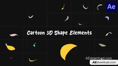 Cartoon 3D Shape Elements for After Effects Elements template preview