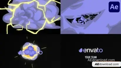 Cartoon Explosion Logo Opener for After Effects Logo Stings template preview