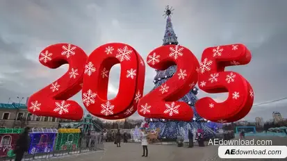 Christmas 3D Typography Letters Pack Elements template preview