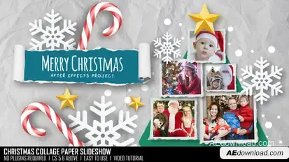 Christmas Collage Paper Slideshow Video Displays template preview