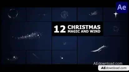 Christmas Magic Stars | After Effects Elements template preview