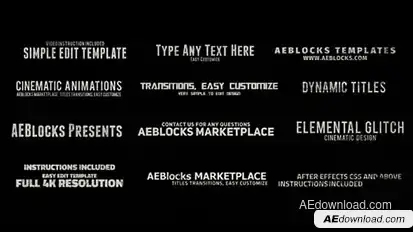 Cinematic Glitch Titles 3 Titles template preview